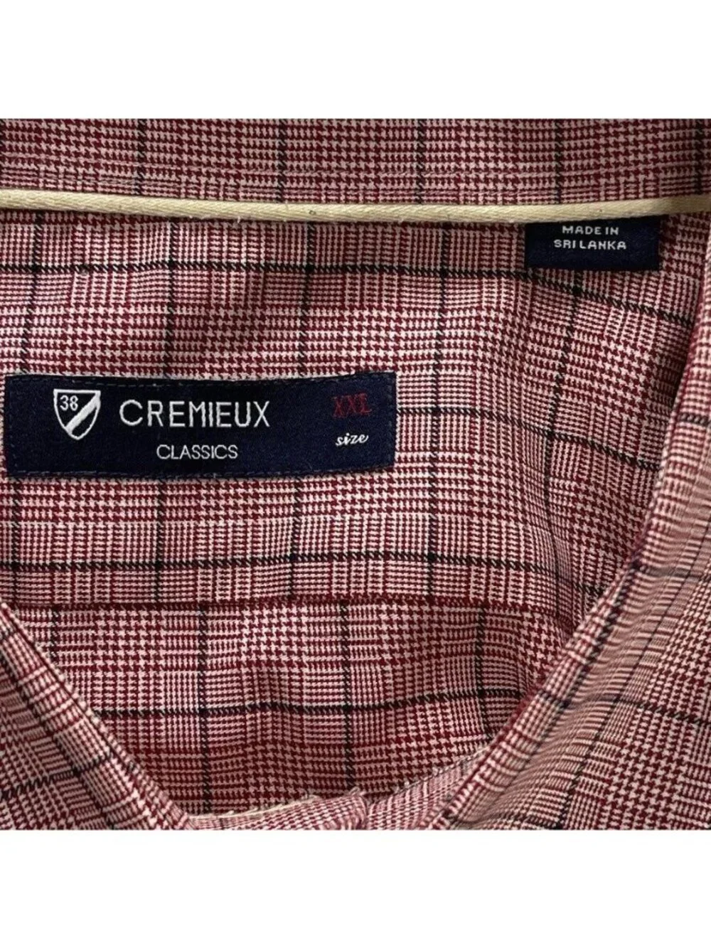 Cremeux Classics XXL Red Plaid 100% Cotton Mens Button-Down Shirt - Picture 4 of 14